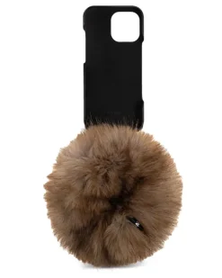 iPhone 16 Pro Max-Hülle mit Bommel - Schwarz