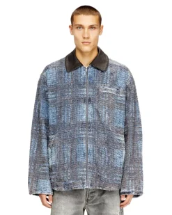 Jacke aus grafischem Bouclé-Denim - Denim jacken - Herren - Bunt