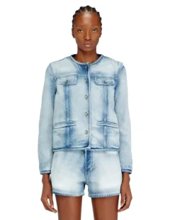 Jacke aus mittel-leichtem Skelett-Denim - Denim jacken - Damen - Blau