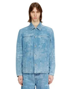 Jacke aus Satin-Denim - Denim jacken - Herren - Blau