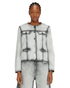 Jacke aus weichem Skeleton-Denim - Denim jacken - Damen - Grau