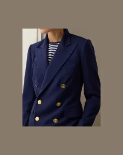 Jacke Camden aus Wollcrêpe Blue