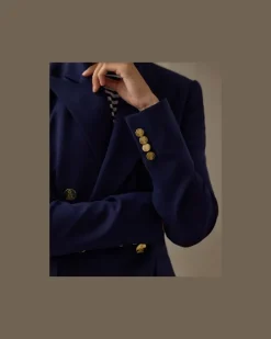 Jacke Camden aus Wollcrêpe Blue