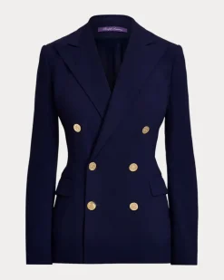 Jacke Camden aus Wollcrêpe Blue