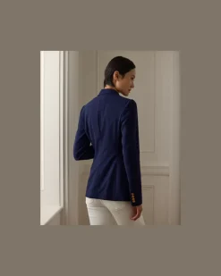 Jacke Camden aus Wollcrêpe Blue