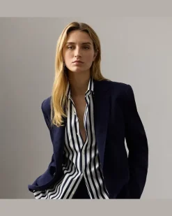 Jacke Marcy aus Wollgabardine Blue