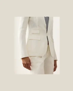 Jacke Parker aus Leinen Cream