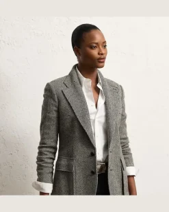 Jacke Preston II aus Fischgrat-Tweed Black