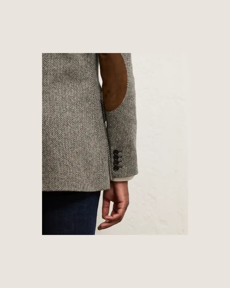 Jacke Preston II aus Fischgrat-Tweed Black