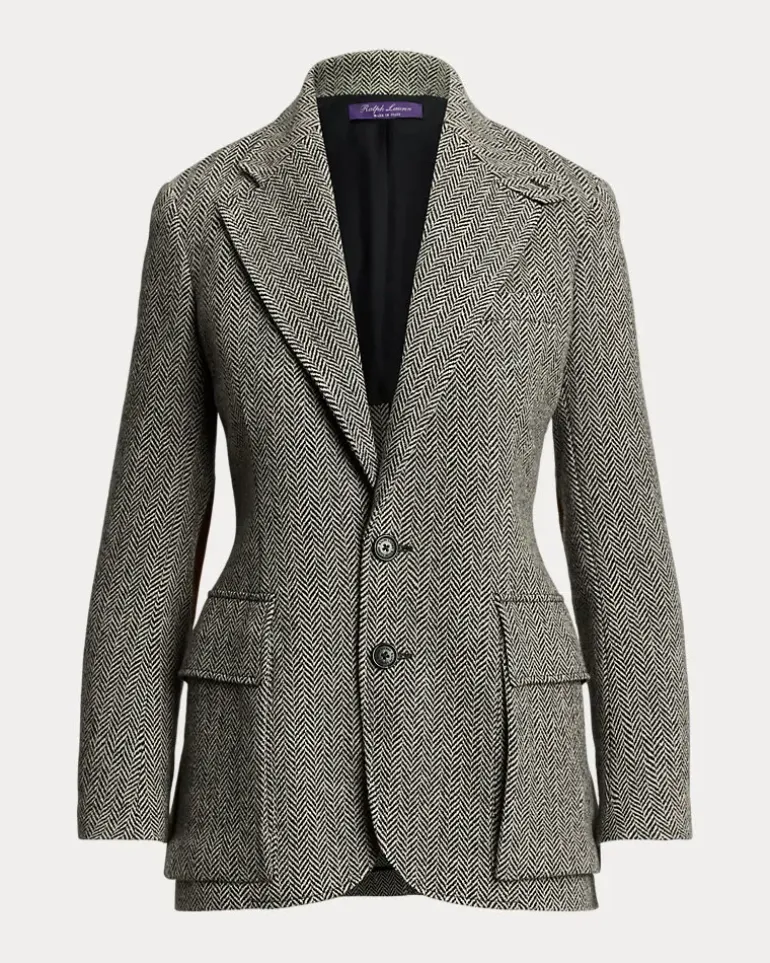 Jacke Preston II aus Fischgrat-Tweed Black