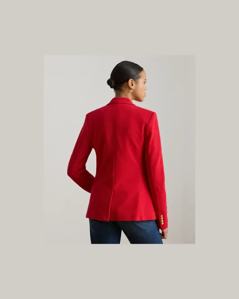 Jacquardblazer mit Bouillonstickerei Red