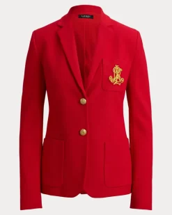 Jacquardblazer mit Bouillonstickerei Red