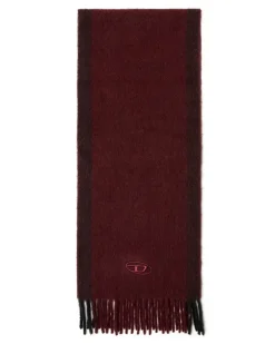 Jacquard-Wollschal in Burgunderrot - Schals - Unisex -
