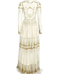 Jardin d'Eden Tüllkleid mit Stickerei - Nude