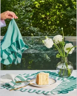 Jardin Tischsets mit Wellensaum (4er-Set) - Grün