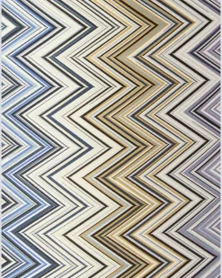 Jarris Jacquard-Hocker mit Zickzackmuster - Blau