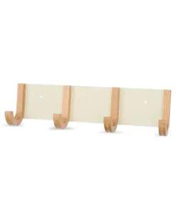 Jay Rack 4 Eichenholz-Wandhakenregal (43cm) - Weiß