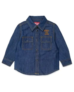 Jeanshemd mit Logo-Stickerei - Hemden - Herren - Blau