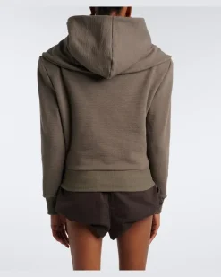 Jersey-Hoodie aus einem Baumwollgemisch Grau