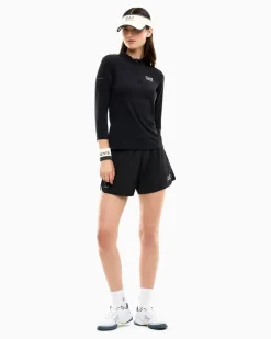 Jersey-Langarmshirt Tennis Pro mit schmaler Passform Schwarz
