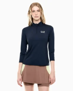 Jersey-Langarmshirt Tennis Pro mit schmaler Passform Blau