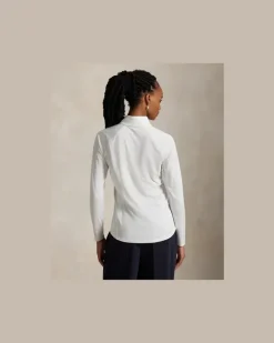 Jerseypullover mit Viertelreißverschluss White