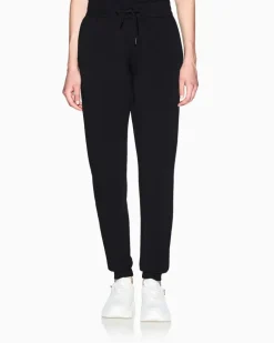 Jogginghose aus Baumwolljersey mit Kordelzug und Bündchen Schwarz