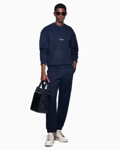 Jogginghose aus doppellagigem Jersey, gefertigt aus einer Modal-Mischung Marineblau