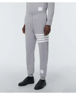 Jogginghose 4-Bar aus Baumwolle Grau