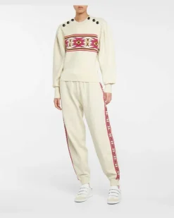 Jogginghose Ekira aus Jacquard-Strick Weiß