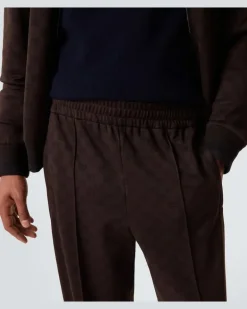 Jogginghose GG aus Jacquard Braun