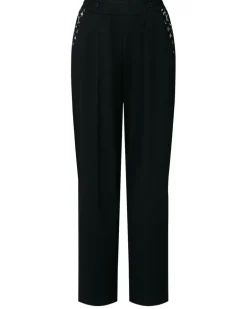 Jogginghose mit weitem Bein und Monogram-Detail Black