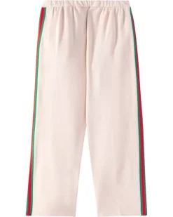Jogginghose Web Stripe aus Baumwolle Rosa