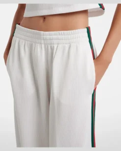 Jogginghose Web Stripe aus Jersey Weiß