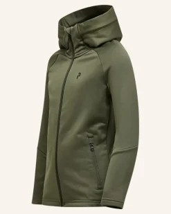 Jr Rider Essentials Midlayer Zip Hood Fleecejacke gruen Oliv