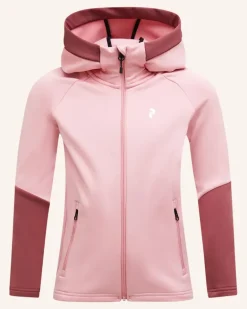 Jr Rider Essentials Midlayer Zip Hood Fleecejacke rosa