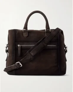 Jules 003 Airbrushed Suede Briefcase Brown