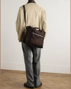 Jules 003 Airbrushed Suede Briefcase Brown