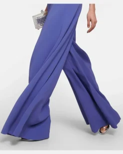 Jumpsuit aus Crêpe Blau