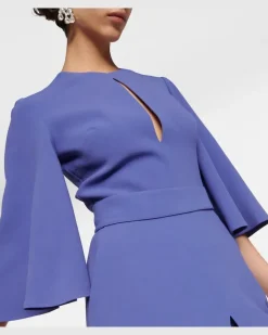 Jumpsuit aus Crêpe Blau