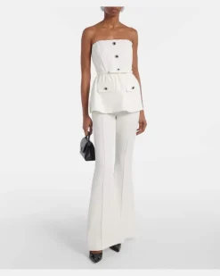 Jumpsuit aus Crêpe Weiß