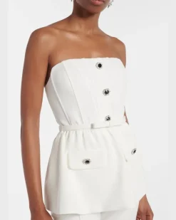 Jumpsuit aus Crêpe Weiß