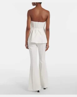 Jumpsuit aus Crêpe Weiß