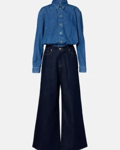 Jumpsuit aus Denim Blau