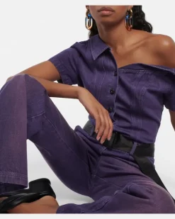 Jumpsuit aus Denim Violett