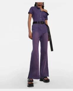 Jumpsuit aus Denim Violett