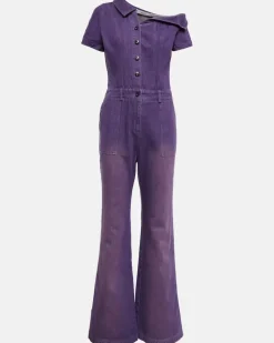 Jumpsuit aus Denim Violett