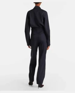 Jumpsuit aus einem Wollgemisch Blau