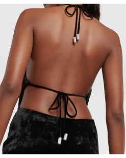 Jumpsuit aus Samt Schwarz