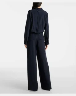 Jumpsuit aus Satin Blau